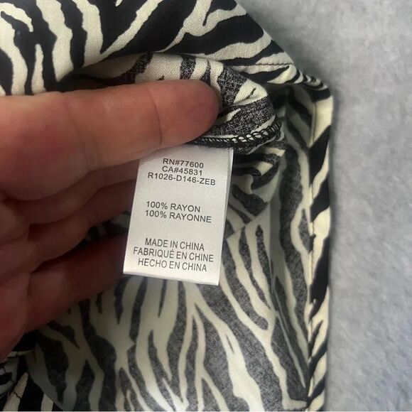 Sandrine Rose X Free People Women’s Zebra Stripe Pearl Snap Button Up S.S New M - Picture 10 of 12